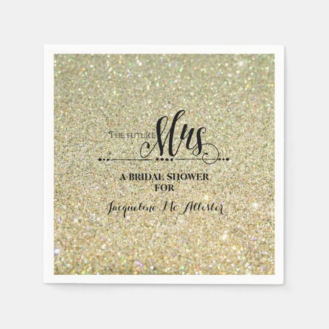 Brautparty Gold Glitzer Future Frau Modern Fab Serviette (Vorderseite)
