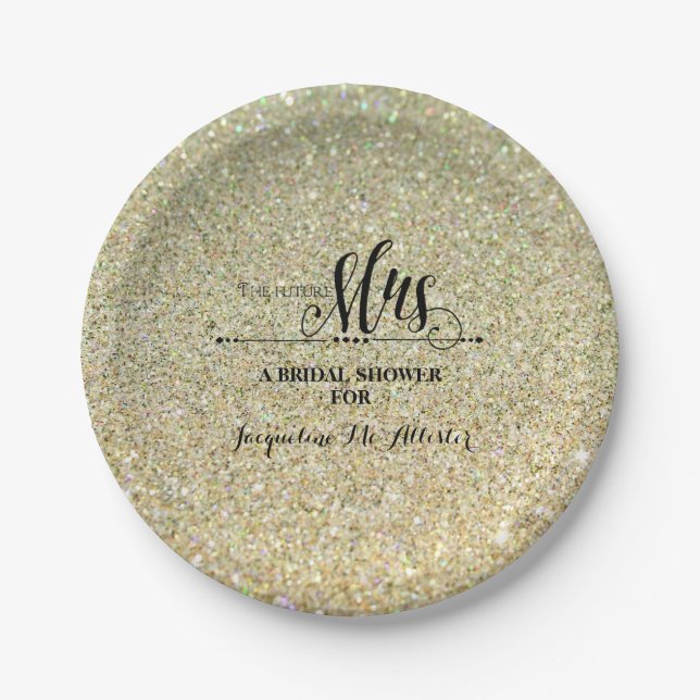 Brautparty Gold Glitzer Future Frau Party Decor Pappteller (Vorderseite)