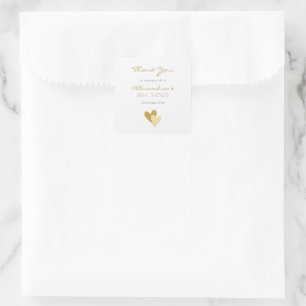 Brautparty Gold Hearts Quadratischer Aufkleber