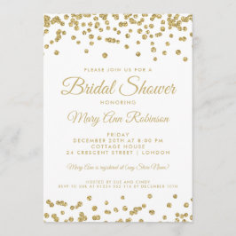 Brautparty Gold Imitats Glitzer Confetti White Einladung