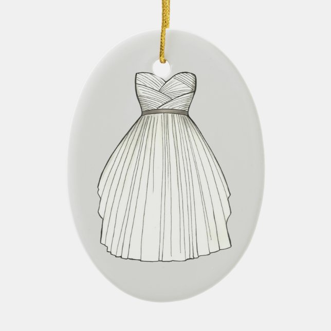 Brautparty Gown Bride Wedding Princess Dress Keramik Ornament (Vorne)