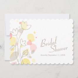 Brautparty Grafik moderne Blume Blätter einladen Einladung