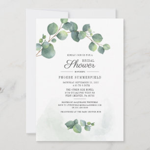 Brautparty Greenery Eucalyptus Succulent Einladung