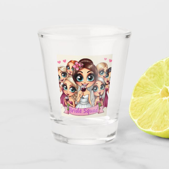 Brautparty/Hen-Party-Schiebeglas Schnapsglas (Vorderseite)