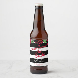 Brautparty, hier kommt die Braut Bierflaschenetikett