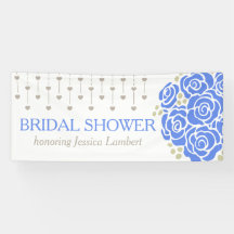 Brautparty Hochzeit blauen posy Name Banner
