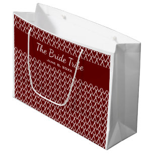 Brautparty Hochzeit individuell dunkelrot und weiß Große Geschenktüte