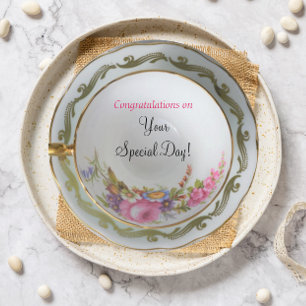 Brautparty-Hochzeitkarte für Tee-Cup Karte