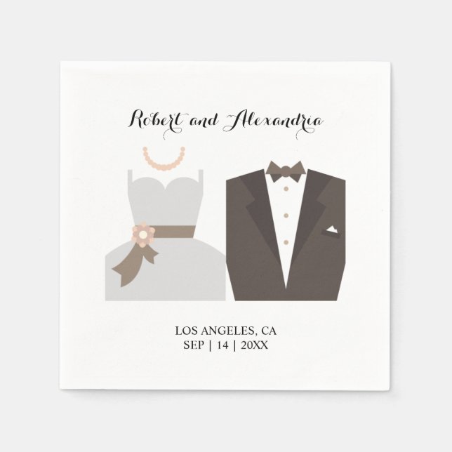 Brautparty Hochzeitsempfang Serviette (Vorderseite)