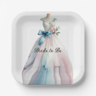 Brautparty Hochzeitskleid Braut zu sein Pappteller
