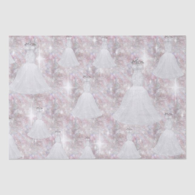 Brautparty Hochzeitskleid Pastel Glitzer Lights Seidenpapier (Vorderseite)