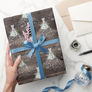 Brautparty Hochzeitskleid rustikales Party Geschenkpapier