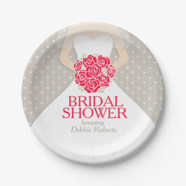 Brautparty Hochzeitskleid Sonderpapier Teller