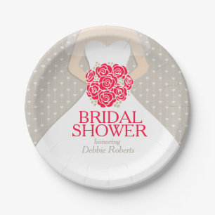 Brautparty Hochzeitskleid Sonderpapier Teller