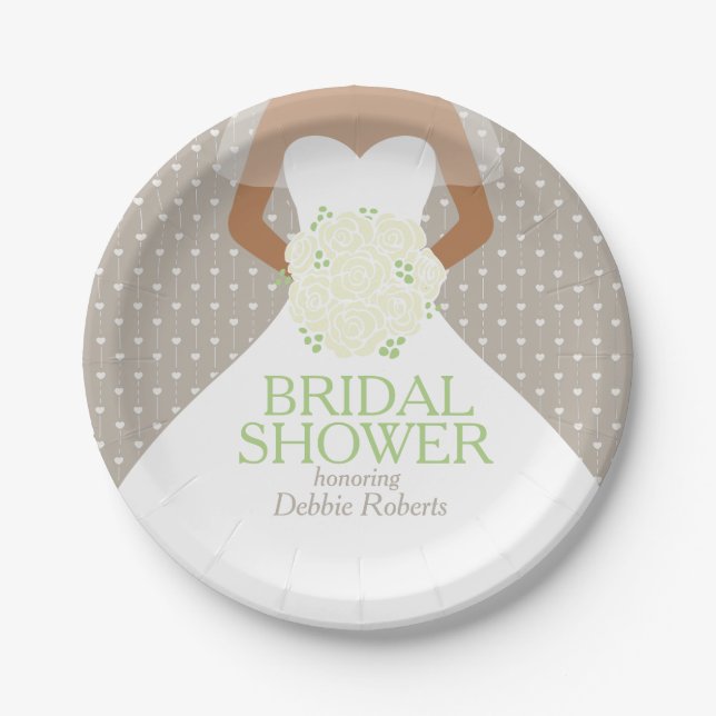 Brautparty Hochzeitskleid Sonderpapier Teller (Vorderseite)