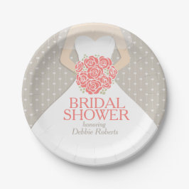 Brautparty Hochzeitskleid Sonderpapier Teller