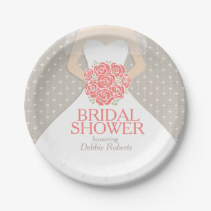 Brautparty Hochzeitskleid Sonderpapier Teller