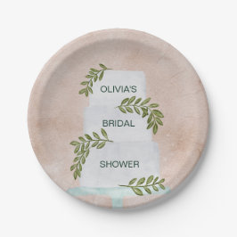 Brautparty, Hochzeitskuchen mit Grün Pappteller
