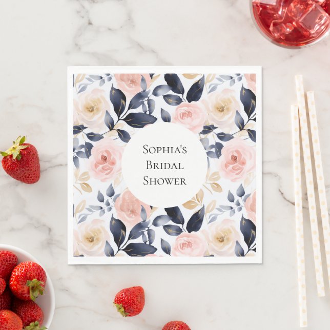 Brautparty hübsch rosa blaue Blume Serviette (Beispiel)