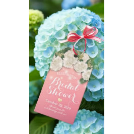 Brautparty Hydrangea Blume String Lights Pink Geschenkanhänger