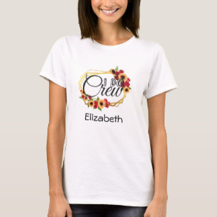 Brautparty, I Do Crew, Sonnenblumen, Rosen, Blumen T-Shirt
