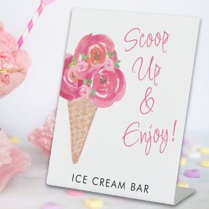 Brautparty Ice Creme Bar Sockelschild