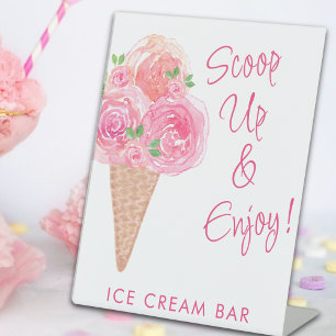 Brautparty Ice Creme Bar Sockelschild