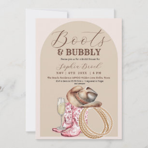 Brautparty im Western-Stil: Boots und Bubbly Einladung