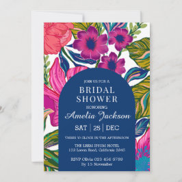 Brautparty in Aquarelltönen und botanisch-rosa Einladung