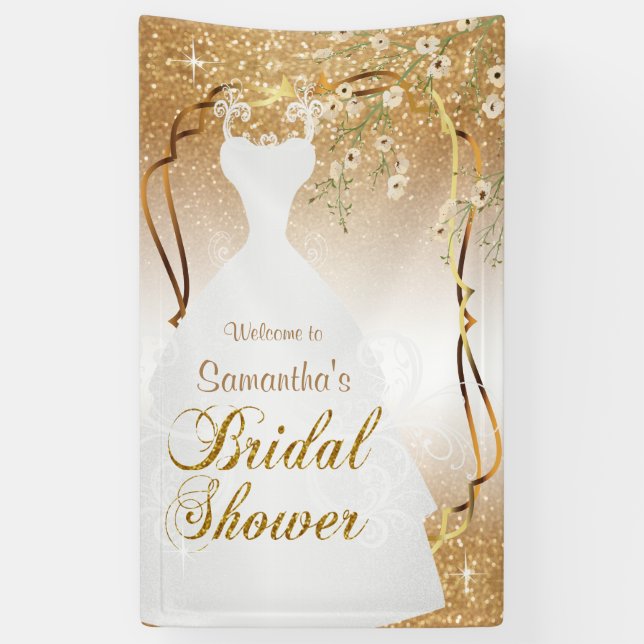 Brautparty in Gold Glitzer Banner (Vertikal)