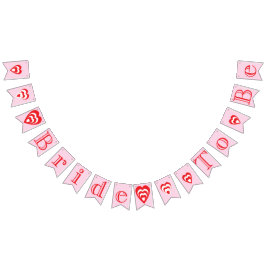 BRAUTPARTY in Rosa und Rot Wimpelkette