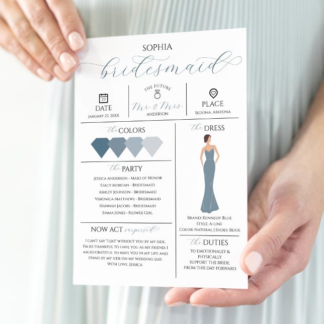 Brautparty Info Card Sie werden meine Bridesmaid Einladung (Von Creator hochgeladen)