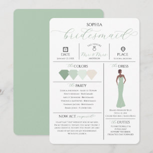 Brautparty Info Card Sie werden meine Bridesmaid Einladung