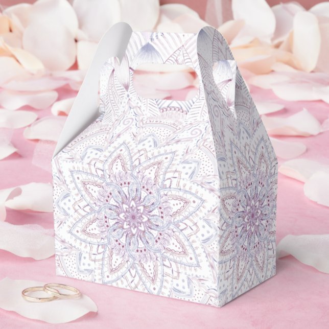Brautparty Intricate Pastel Pink & Blue Mandala Geschenkschachtel (Hochzeit)