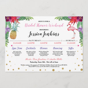 Brautparty Itinerary Aloha Flamingo Ananas Programm