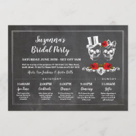 Brautparty Itinerary Bachelorette Skulls Chalet Einladung