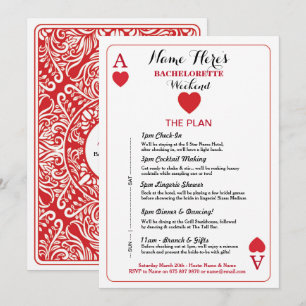 Brautparty Itinerary Las Vegas Cards laden Einladung