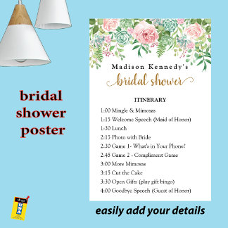Brautparty Itinerary Plan Fun Fab Poster