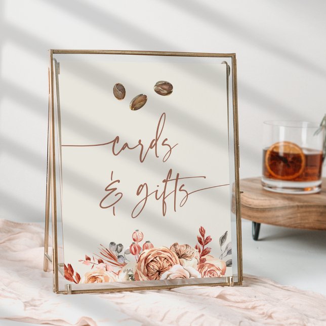 Brautparty-Karte für Kaffee Beeren Poster (Coffee bean cards & gifts sign)