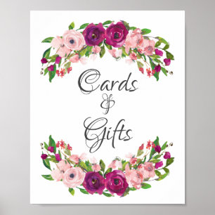 Brautparty-Karten & Geschenke mit Rosa und Marsala Poster