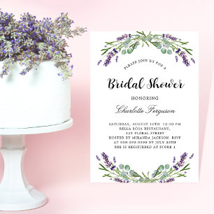Brautparty-Lavendel-Eukalyptusflorale Einladungspostkarte