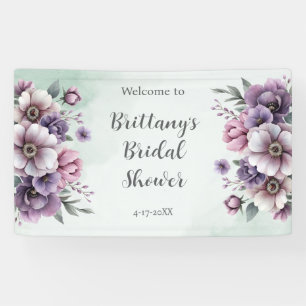 Brautparty Lavendel & Grüne Blumen  Banner