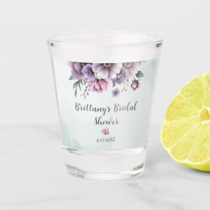 Brautparty Lavendel & Grüne Blumen  Schnapsglas