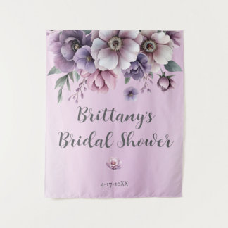 Brautparty Lavendel Wasserfarbe Blumenmuster Wandteppich