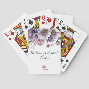 Brautparty Lavendel Wasserfarbe Floral Spielkarten