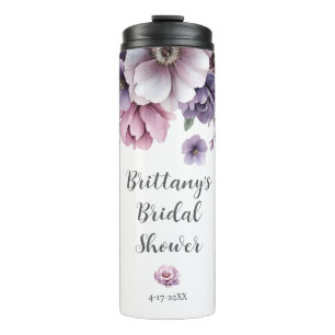 Brautparty Lavendel Wasserfarbe Floral Thermosbecher