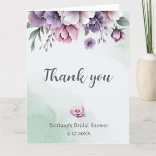 Brautparty Lavender & Green Floral Dankeskarte