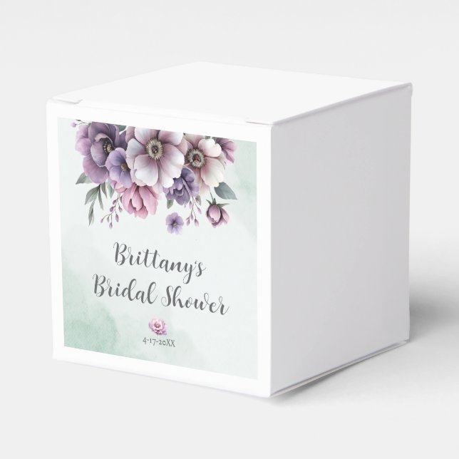 Brautparty Lavender & Green Floral Geschenkschachtel (Vorderseite)