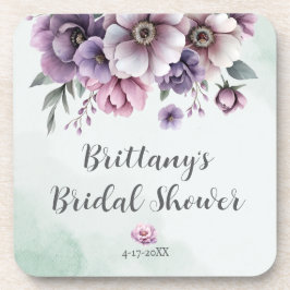 Brautparty Lavender & Green Floral Getränkeuntersetzer