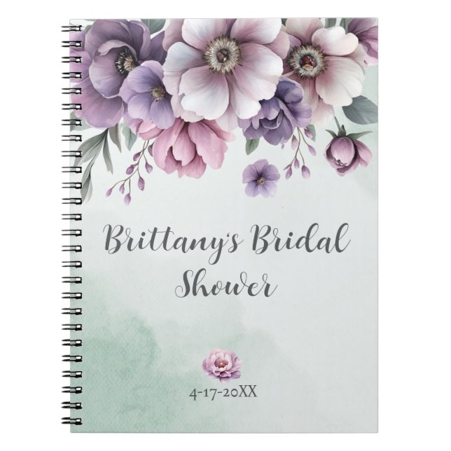 Brautparty Lavender & Green Floral Notizblock (Vorderseite)